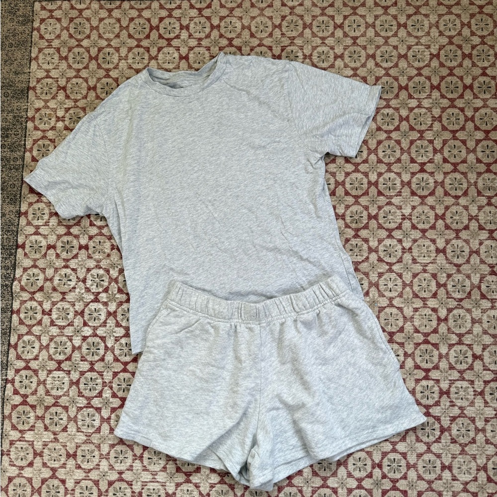 Gray T-Shirt and Shorts Set